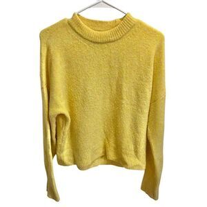 Abercrombie & Fitch Small Sunny Yellow Sweater Minimalist Clean Girl Winter Chic